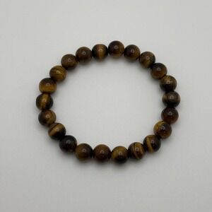8mm Yellow Tiger Eye Stone Bracelet Unisex Jewellery